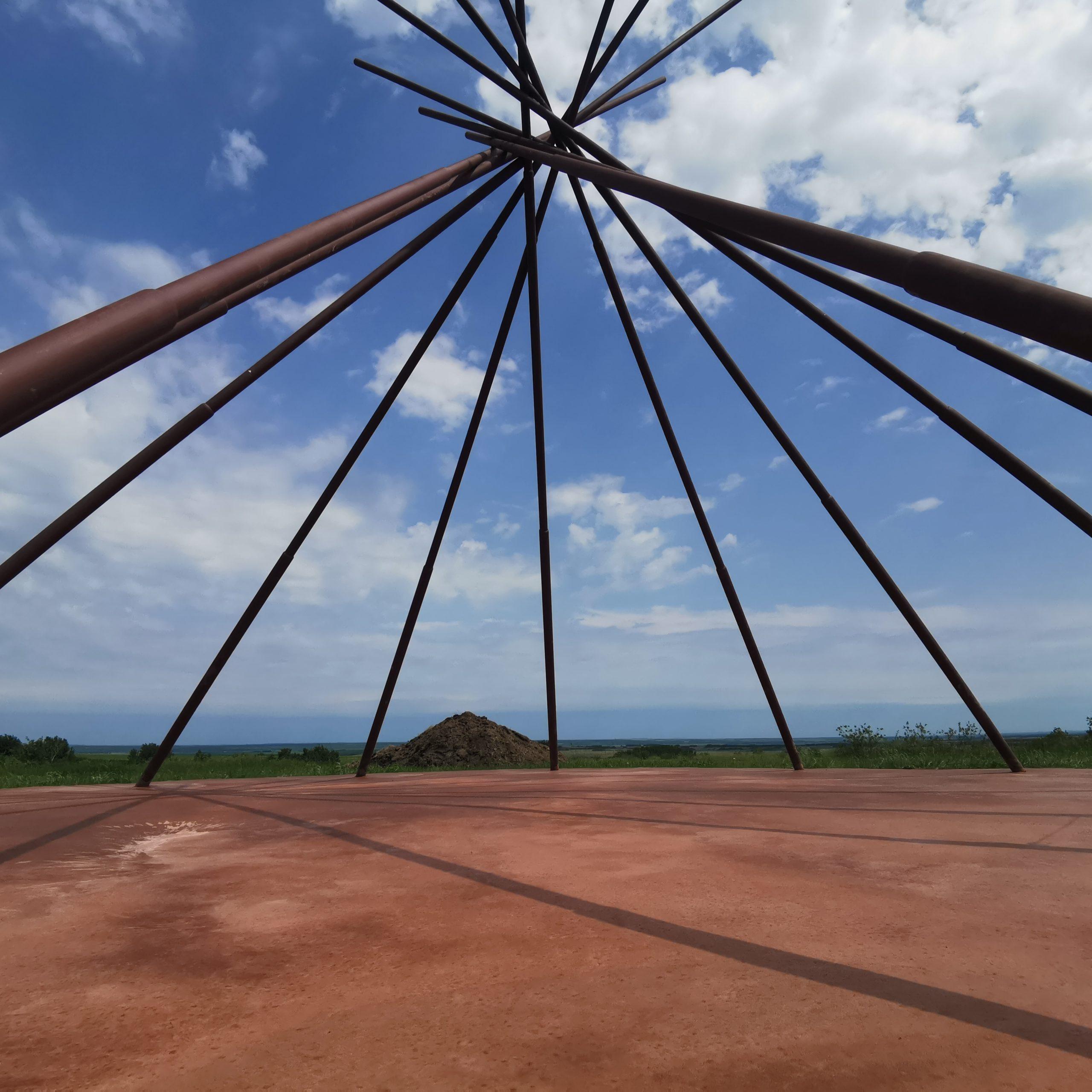 A large outdoor metal sculpture.